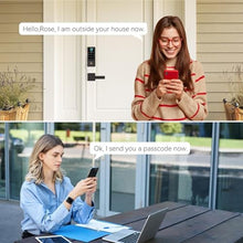 Load image into Gallery viewer, BEBASIA Smart Fingerprint Door Lock with Handle Set, Full App Control, Keyless Entry, Electronic Digital Touchscreen Keypad, Deadbolt Smart Locks for Front Door, Auto Lock, Aged Bronze, AgedBronze_5376
