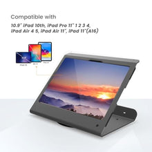 Load image into Gallery viewer, Beelta Tablet POS Stand - Heavy Duty Steel Kiosk Stand with 360 Swivel Base Anti-Theft - Compatible with 10.9" iPad 10th, Pro 11" 1 2 3 4, Air 4 5, Air 11"(M2/M3/M4), iPad 11"(A16), Black_180
