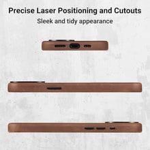 Load image into Gallery viewer, Belemay Compatible with iPhone 15 Pro Max Leather Case Magsafe-Top Grain Vintage Crazy Horse Leather-Metal Buttons Camera Bezel-Slim Fit-Precision Crafted Premium Phone Cover (6.7-inch)-Retro Brown, VintageBrown_554
