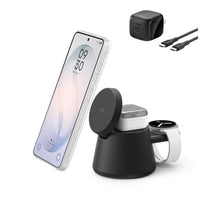Load image into Gallery viewer, Belkin 3-in-1 Wireless Charging Station for Samsung Galaxy S26, Android - Qi2.2 25W Magnetic Charger for Pixel 10, iPhone 17, USB C Port for Galaxy, Pixel, &amp; Apple Watch (Watch Charger Not Included)_1
