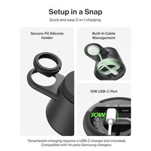 Load image into Gallery viewer, Belkin 3-in-1 Wireless Charging Station for Samsung Galaxy S26, Android - Qi2.2 25W Magnetic Charger for Pixel 10, iPhone 17, USB C Port for Galaxy, Pixel, &amp; Apple Watch (Watch Charger Not Included)_2517
