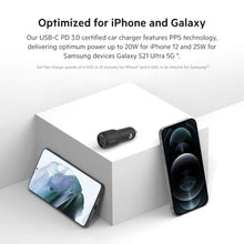 Load image into Gallery viewer, Belkin 37-Watt Dual USB Car Charger - Power Delivery 25W USB-C Port &amp; 12W USB-A Port for PPS Charging Apple iPhone, Samsung Galaxy, AirPods, &amp; More, Black_956
