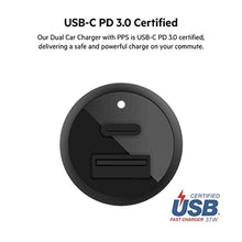 Load image into Gallery viewer, Belkin 37W Dual Port Fast Car Charger with 3.3ft USB-C Cable Included, USB-C 25W PPS Port and USB-A 12W Port for Galaxy S23, S23+, Ultra, Note20, iPhone 14, 13, 12, 11, Pro, Max, Mini and More, Black_1032
