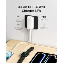 Load image into Gallery viewer, Belkin 67W 3 Port USB C Charger Block, PPS Fast Charging for MacBook, White_617
