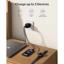 Load image into Gallery viewer, Belkin 70W 3-Port GaN USB C Charger Block, Fast Charging, Black_175
