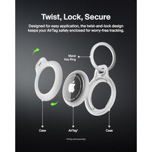 Load image into Gallery viewer, Belkin AirTag Secure Holder Case - Durable Scratch Resistant with Key Ring - Protective AirTag Accessory For Keys, Pets, Luggage - 2-Pack Black &amp; White, BlackWhite_964
