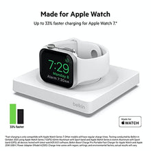 Load image into Gallery viewer, Belkin Apple Watch Charger - Fast Wireless Charging Pad - Travel Charger with Nightstand Mode - MagSafe Charging Station W/USB-C Cable Included for Apple Watch (All Models) - White_977

