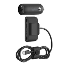 Load image into Gallery viewer, Belkin BoostCharge 30W USB-C Car Charger with 4-Port Extender, Black_1
