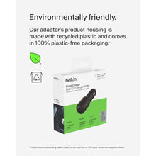 Load image into Gallery viewer, Belkin BoostCharge 42W Dual Port Fast Car Charger, USB-C &amp; USB-A, Black_1216
