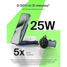 Load image into Gallery viewer, Belkin MagSafe Charger, Compatible 2-in-1 Charging Station, Qi2.2 25W Magnetic Wireless Charger iPhone, Foldable Stand, with 5W USB-C Port, for iPhone 17/16/15, Pixel 10, AirPods, 45W Adapter Included, Blue_282
