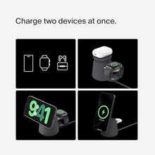 Load image into Gallery viewer, Belkin Qi2 15W Wireless Charging Dock, 2 in 1 Fast iPhone Charger, Black_158
