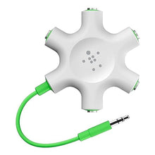 Load image into Gallery viewer, Belkin Rockstar 5-Jack Headphone Audio Splitter, Light Green, LightGreen_1

