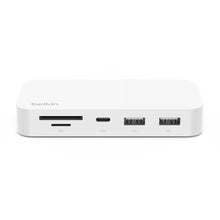Load image into Gallery viewer, Belkin USB-C 6-in-1 Multiport Hub with Mount, USB-C Docking Station with MicroSD Card Reader, Powered USB Hub, Compatible with MacBook, Chromebook, iMac, PC, and Other USB-C Devices - White_1
