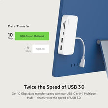 Load image into Gallery viewer, Belkin USB-C 6-in-1 Multiport Hub with Mount, USB-C Docking Station with MicroSD Card Reader, Powered USB Hub, Compatible with MacBook, Chromebook, iMac, PC, and Other USB-C Devices - White_89
