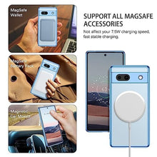 Load image into Gallery viewer, BENTOBEN Magnetic for Google Pixel 7a Case Compatible with MagSafe, Plated Slim Thin Shockproof Soft TPU Electroplated Bumper Wireless Charging Protective Phone Cover for Google Pixel 7a 6.1", Blue_1569
