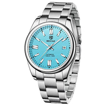 Load image into Gallery viewer, BENYAR Classic Men's Automatic Mechanical Watch Stainless Steel Strap Waterproof Luminous Simple Business Sports Wristwatch, LIGHTBLUE_1
