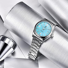 Load image into Gallery viewer, BENYAR Classic Men's Automatic Mechanical Watch Stainless Steel Strap Waterproof Luminous Simple Business Sports Wristwatch, LIGHTBLUE_1413
