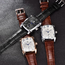 Load image into Gallery viewer, BENYAR Waterproof Classic Rectangle Case Vintage Design Watches Leather Strap Business Casual Wrist Watch for Men(5114 Black)_1387
