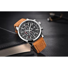 Load image into Gallery viewer, BENYAR Waterproof Quartz Men Watch, Fashionable Chronograph Analog Water-Resistant Business Brown Leather Watches_3079
