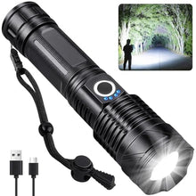 Load image into Gallery viewer, BERCOL Flashlights High Lumens Rechargeable, 990,000 Lumens Super Bright Led Flashlight with 5 Modes, IPX6 Waterproof Powerful Flash Light Multifunctional Flashlights for Home Emergecies Camping, Black_1
