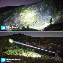 Load image into Gallery viewer, BERCOL Flashlights High Lumens Rechargeable, 990,000 Lumens Super Bright Led Flashlight with 5 Modes, IPX6 Waterproof Powerful Flash Light Multifunctional Flashlights for Home Emergecies Camping, Black_112
