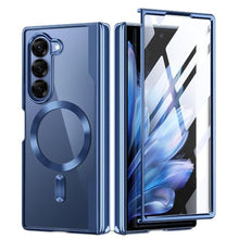 Load image into Gallery viewer, BERFY for Galaxy Z Fold 7 Case, Compatible with Magsafe, Built-in Screen Protector &amp; Hinge Protection, Clear Plating Design Full-Body Slim Shockproof Protective Phone Case for Samsung Z Fold 7, Blue_1
