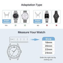Load image into Gallery viewer, BERNY Stainless Steel Mesh Watch Band for Men Women, Quick Release Adjustable Milanese Watch Straps, Solid Metal Watch Bracelet with Double Safety Clasp 18mm 20mm 22mm 24mm, Silver_1039
