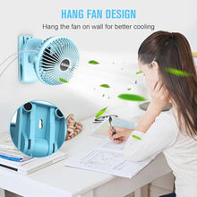 Load image into Gallery viewer, BESKAR USB Clip on Fan, Portable Small Desk Fan with Cord Powered, SkyBlue_889
