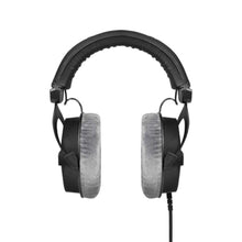 Load image into Gallery viewer, beyerdynamic DT 990 PRO, 250 Ohm, Open Back, Over Ear, Wired Headphones, 3m Coiled Cable, Black with Grey Velour Ear Pads, Gray_8570
