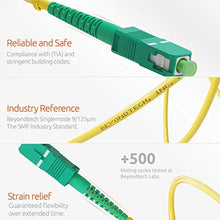 Load image into Gallery viewer, BEYONDTECH 1m (3.28ft) SC/APC to SC/APC Fiber Patch Cable Single-Mode Simplex Fiber Optic Cable 9/125m core, Compatible with OS1 &amp; OS2 100G LSZH PUREOptics Series, Yellow_771
