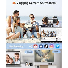 Load image into Gallery viewer, Bifevsr 4K Digital Camera with Viewfinder &amp; Dial, 48MP Vlogging Camera for Photography and Video Autofocus Anti-Shake, Travel Portable Digital Camera with Flash SD Card 2 Batteries, 16X Zoom Camera, Black_2680
