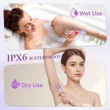 Load image into Gallery viewer, Bikini Trimmer for Women, 2-in-1 Dual Head Electric Razor, IPX6 Waterproof Wet/Dry Use Women Electric Shaver, Painless Body Hair Trimmer, Facial &amp; Pubic Hair Remover for Underarm, Leg, Arm, Purple_545
