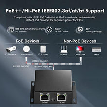 Load image into Gallery viewer, Binardat Gigabit PoE Extender Passthrough Switch, 1 in 2 Out, IEEE802.3af/at/bt Powered Max 60W, Hi-PoE 90W, 10/100/1000Mbps, Metal Small Wall Mount, 1000M 60W, black_6786
