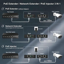 Load image into Gallery viewer, Binardat Gigabit PoE Extender Passthrough Switch, 1 in 2 Out, IEEE802.3af/at/bt Powered Max 60W, Hi-PoE 90W, 10/100/1000Mbps, Metal Small Wall Mount, 1000M 60W, black_6787
