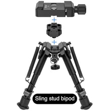 Load image into Gallery viewer, Bipod Arca Mount, ARCA Rail Bipod Adapter Support Atlas NC Bipods and Harris Style, Clamp Compatible Arca Swiss Rails and Quick Release Plates, WEYLLAN AB45 for Tripod Ball Heads, Black_4526
