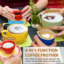 Load image into Gallery viewer, BIZEWO Milk Frother Electric, Warm and Cold Milk Steamer, 4 IN 1 Automatic Milk Warmer Stainless Steel with Touch Screen for Coffee, Latte, Macchiato, Cappuccino, Hot Chocolate, Silver_6996

