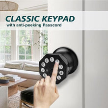 Load image into Gallery viewer, Black Door Knobs with Digital Keypad Lock, Electronic Door Lock with Handle for Home, Bedroom, Apartment, Garage, Office, MatteBlack_6372
