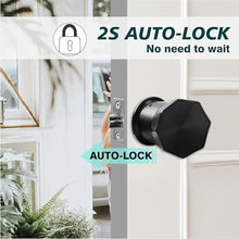 Load image into Gallery viewer, Black Door Knobs with Digital Keypad Lock, Electronic Door Lock with Handle for Home, Bedroom, Apartment, Garage, Office, MatteBlack_6373
