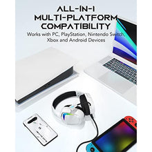 Load image into Gallery viewer, Black Shark Gaming Headset for PC, PS4, PS5, Switch, All-in-1 Gaming Headphones with Ultra-Clear Bendable Mic, 50mm Dynamic Drivers, Noise Isolation Ear Cushions, in-line Controls - White_524
