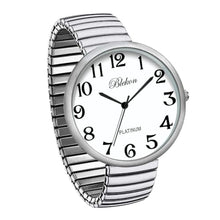 Load image into Gallery viewer, Blekon Collections New Super Large Face Stretch Band Japanese Movement PC21J Fashion Watch (Brushed Silver), BrushedSilver_8013
