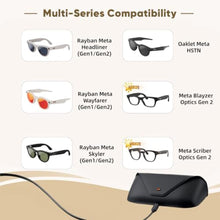 Load image into Gallery viewer, BLIKEJIN Smart AI Glasses Charging Case Compatible with Ray-Ban Meta Wayfarer/Skyler/Headliner, Oakley Meta HSTN Replacement Charging Station LED Indicator, Black_207
