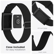 Load image into Gallery viewer, BlikWyt Elastic Bicep Band for Amazfit Helio, Flexible Arm &amp; Ankle Strap with Integrated Protective Holder, Soft Breathable Adjustable Solo Loop for All-Day Wear (Starlight)_640

