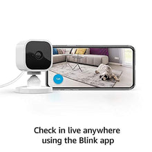 Load image into Gallery viewer, Blink Mini - Compact indoor plug-in smart security camera, 1080p HD video, night vision, motion detection, two-way audio, easy set up, Works with Alexa 2 cameras (White)_2710
