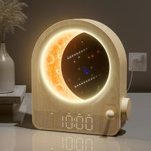 Load image into Gallery viewer, blonbar Sunrise Alarm Clocks for Bedrooms, Stepless Dimmable Moon Lamp Dual Alarm Clock with 12Levels Volume for Heavy Sleepers, 10 Natural Sounds with 30/60/90mins Timer, Gifts for Women, woodgrain_1
