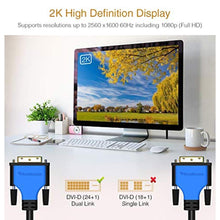 Load image into Gallery viewer, BlueRigger DVI to DVI Cable 30FT (High Resolution 2560x1600, DVI-D Cable 24+1 Dual Link, Gold Plated) DVI Cables for Gaming, HDTV Monitors, Projectors, Graphics/Video Cards, Black_7451
