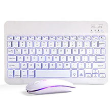Load image into Gallery viewer, Bluetooth Keyboard and Mouse Combo for iPad - Rechargeable Wireless Keyboard &amp; Mouse with 7-Color Backlit Compatible with iPad 9th/8th Gen, iPad Pro/Air/Mini, iPhone14/13/12 Pro, White_1
