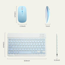 Load image into Gallery viewer, Bluetooth Keyboard and Mouse Combo for iPad - Rechargeable Wireless Keyboard &amp; Mouse with 7-Color Backlit Compatible with iPad 9th/8th Gen, iPad Pro/Air/Mini, iPhone14/13/12 Pro,(10 inch Blue)_6462
