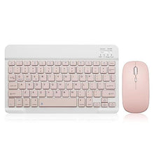 Load image into Gallery viewer, Bluetooth Keyboard and Mouse Combo Rechargeable Portable Wireless Keyboard Mouse Set for Apple iPad iPhone iOS 13 and Above Samsung Tablet Phone Smartphone Android Windows (10 inch Pink)_1
