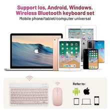Load image into Gallery viewer, Bluetooth Keyboard and Mouse Combo Rechargeable Portable Wireless Keyboard Mouse Set for Apple iPad iPhone iOS 13 and Above Samsung Tablet Phone Smartphone Android Windows (10 inch Pink)_6715
