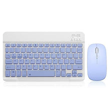 Load image into Gallery viewer, Bluetooth Keyboard and Mouse Combo Rechargeable Portable Wireless Keyboard Mouse Set for Apple iPad iPhone iOS 13 and Above Samsung Tablet Phone Smartphone Android Windows (10 inch Purple)_1
